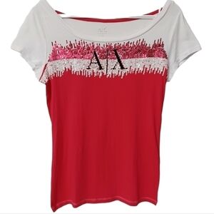 ARMANI Exchange Z Holiday 2012 edition sequin t shirt top